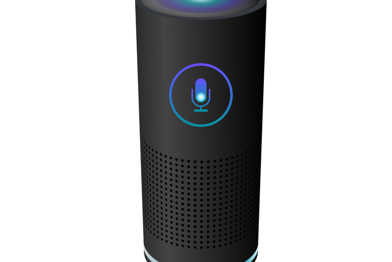 Voice control user interface smart speaker vector illustration