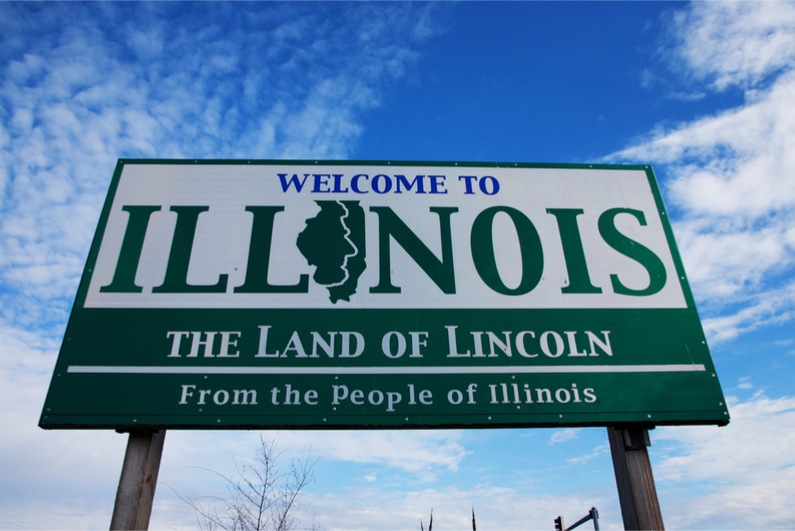 Welcome to Illinois highway sign