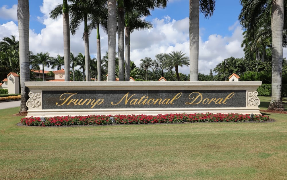 Trump Doral golf resort sign in Miami